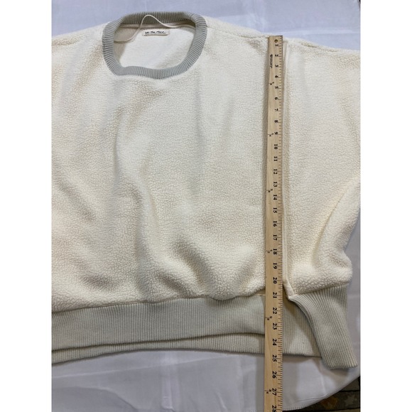 We The Free Cozy Camden Sherpa Fleece Crewneck Medium Oversized Free People - Picture 6 of 11